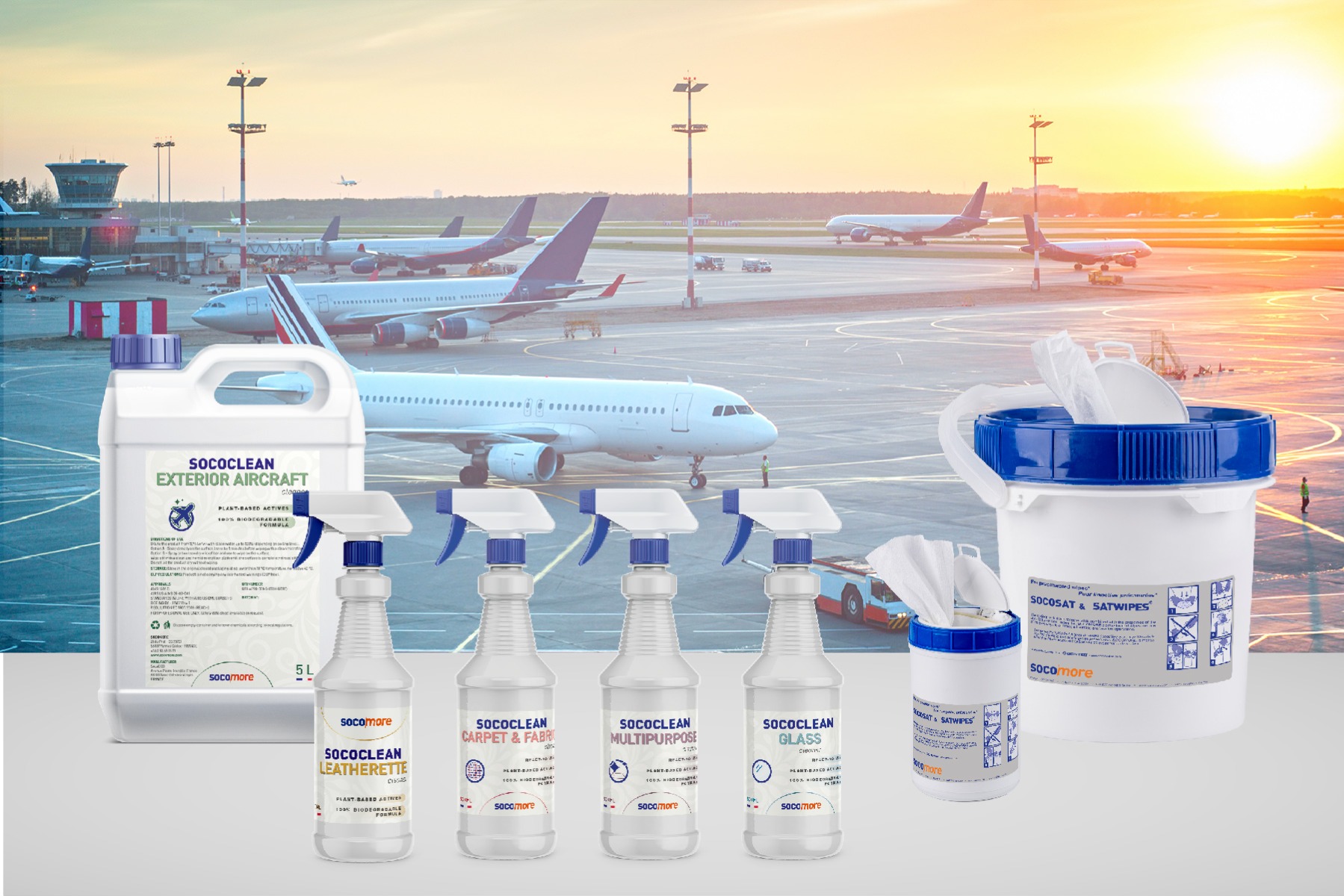 100% plant-based interior and exteriror cleaners for aircrafts during in line maintenance